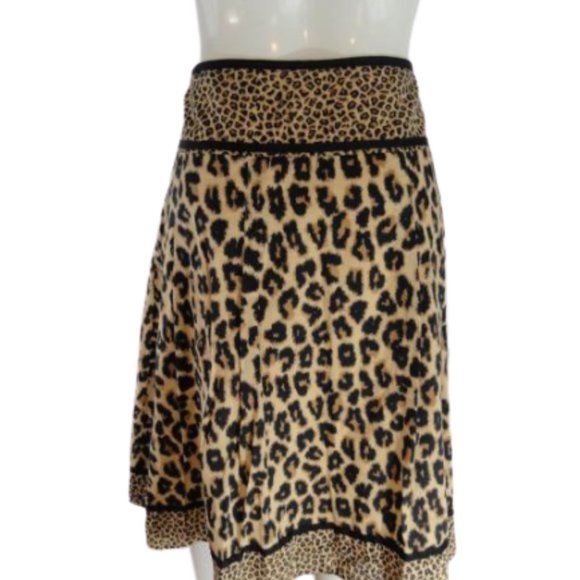 Jones NY Leopard Midi Skirt Tan Size 10 - Picture 3 of 7